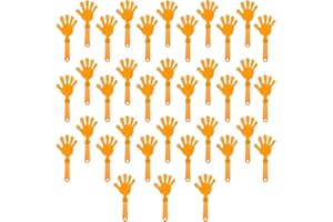 ZCYSRLQIN 36 Pcs Orange Hand Clappers 7.5 Inch Clappers Noisemakers Noise Makers Party Favors Plastic Party Clapper for Sporting Events Cheers Ball Dance Basketball Football Noisemakers （Orange）