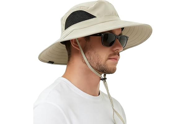 EINSKEY Sun Hat for Men/Women, Waterproof Wide Brim Bucket Hat UV Protection Boonie Hat for Fishing Hiking Garden Beach