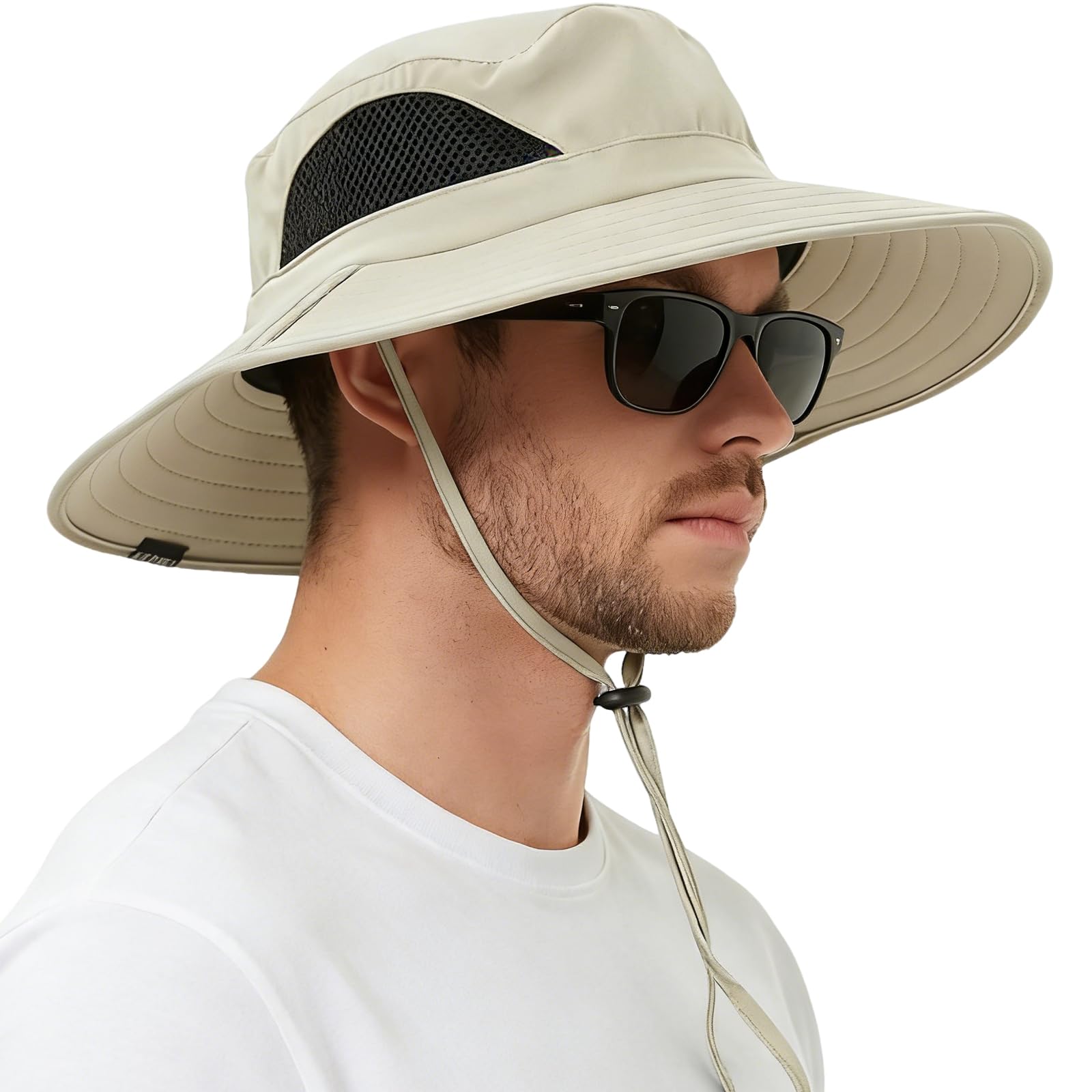EINSKEY Wide Brim Sun Hat, UPF 50+ UV Protection Waterproof Packable Bucket Hat for Men & Women, Fishing Hiking Beach Garden Beige