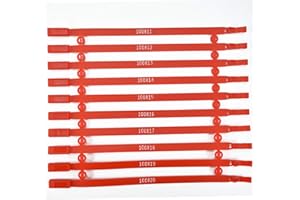 ZTOWER Red Tite-Lock Plastic Truck Seals;Tamper Proof Trailer Security Seals;Plastic Seals Tags;Truck Tags for Container Self-Locking Zip-Ties 8.27" Pack of 1000