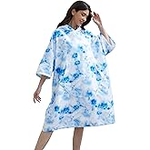 NUBURGREY Surf Poncho Hooded Beach Towel Quick Dry, Terry Cloth Changing with Oversize Pockets, Swim Cover Up for Adults Men & Women Surfing Beach Aquatics, Gift for Swimmer Lovers