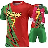 URAISEUS Boys' Soccer Jerseys Training Uniform Boys and Girls Youth Shirts and Shorts Set with sock