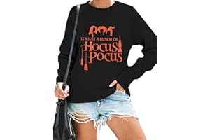 KIDDAD It's Just A Bunch of Hocus Pocus T-Shirt Women Sweatshirt Halloween Sanderson Sisters Long Sleeve Pullover Tops