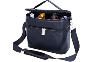 QILUCKY Children’s Transport Bag for Tonie Music Boxes, Music Cubes, with Shoulder Strap, Suitable for Toniebox and Tigerbox, Travel Bag, Box Case, On-The-Go Storage (Black Canvas)