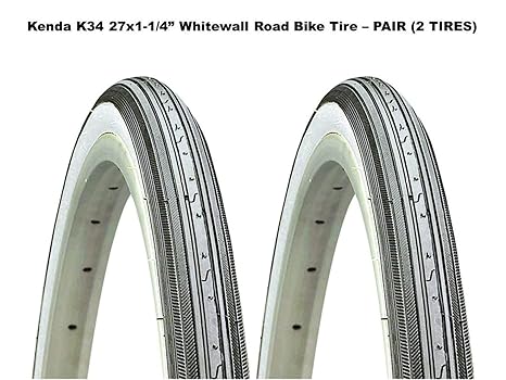 Kenda K34 27 X 1 14 White Wall Road Bike Tires Wire Bead Pair 2 Tires Kenda K34 27 X 1 14 White Wall Road Bike Tires Wire Bead Pair 2 Tires