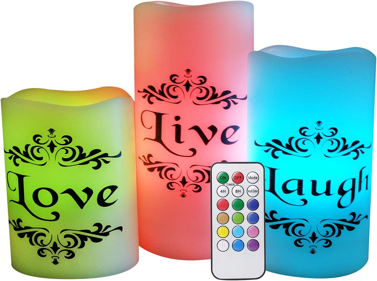 Eldnacele Colour Changing Flameless Flickering Candles with Remote and