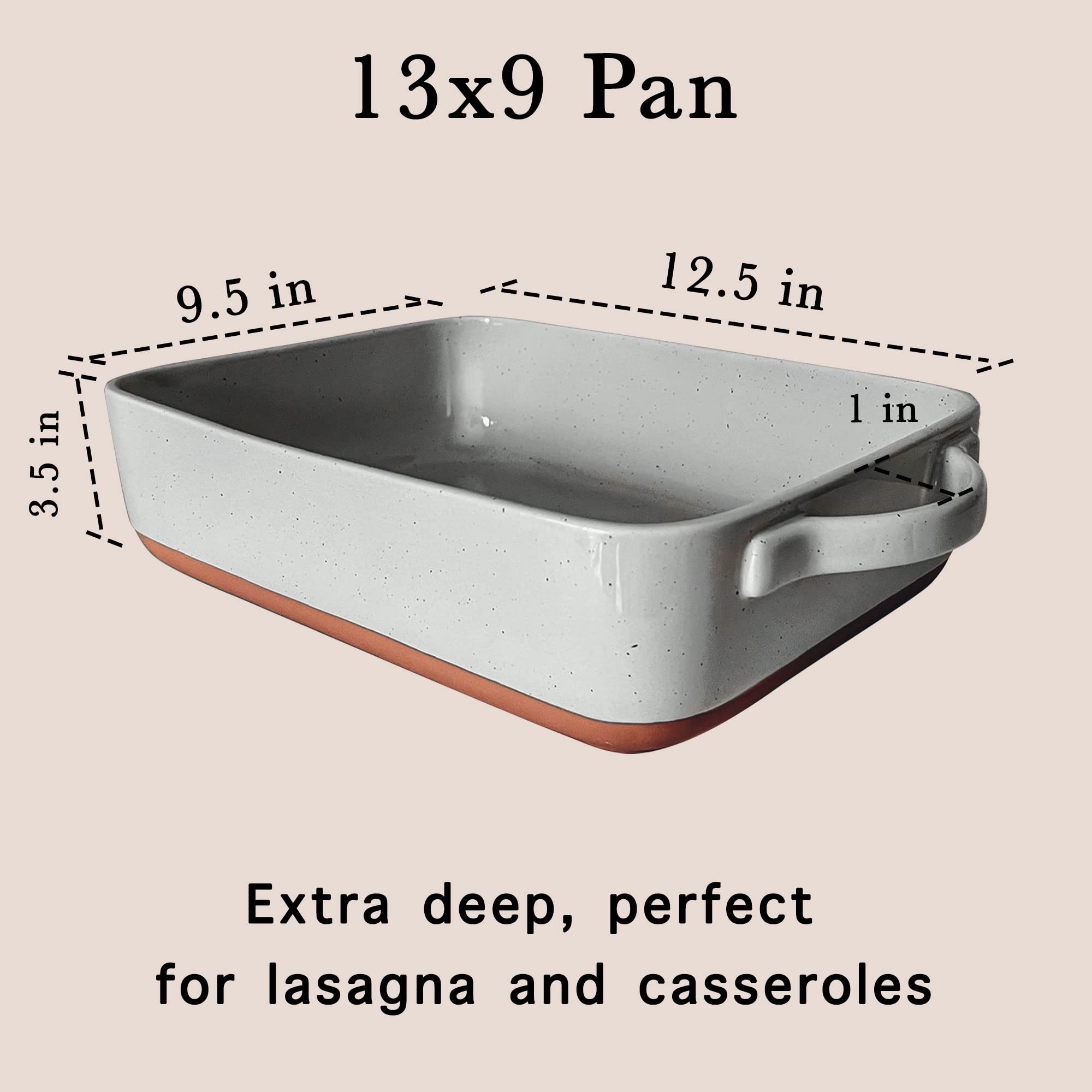 Mora 9x13in Deep Porcelain Baking Dish - Oven to Table, Freezer Safe