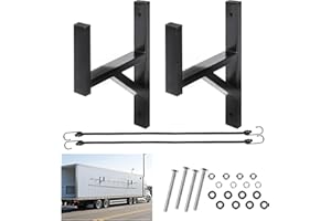 ZSHIGANMA 2 Racks Trailer Ladder Rack, Heavy Duty Steel Ladder Rack with Elastic Ropes for Truck, Open and Enclosed Trailer Side Wall Mount (Black)