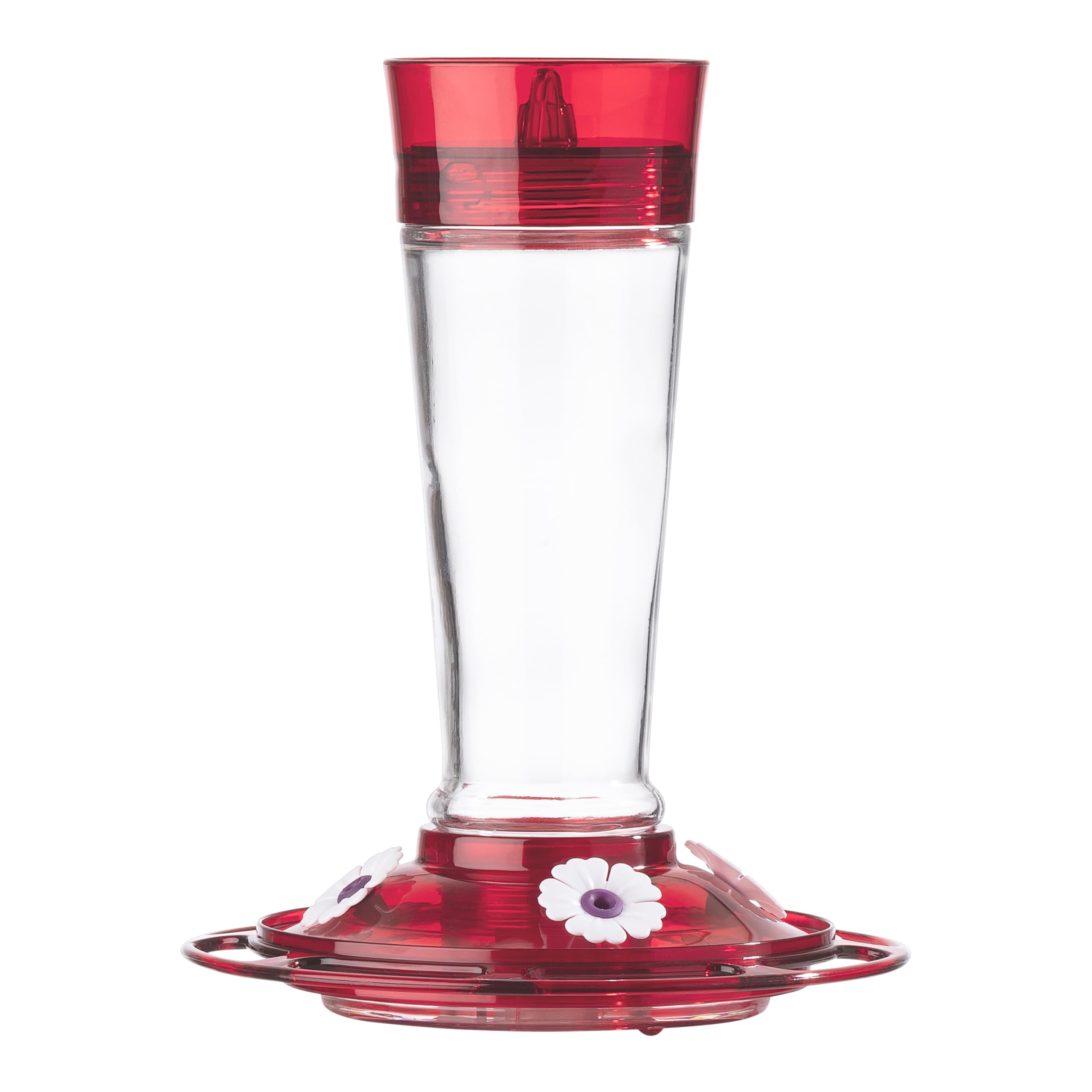 Photo 1 of More Birds Bird Health+ Ruby Hummingbird Feeder, Glass Hummingbird Feeders for Outdoors, 4 Feeding Stations, 10 Ounces, Ruby Red