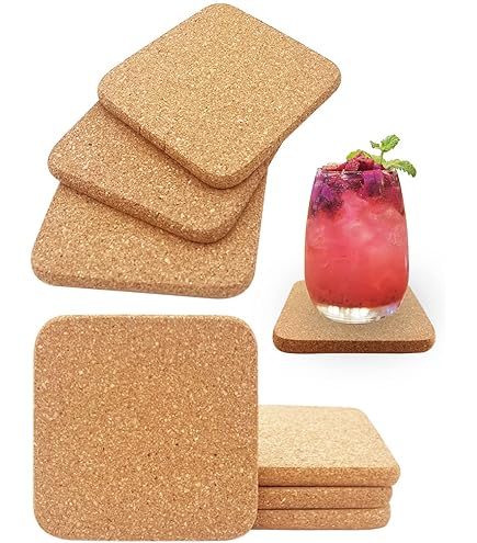 KITLAB Lot De 4 Dessous De Plat En Liège épais Haute Densité Pour