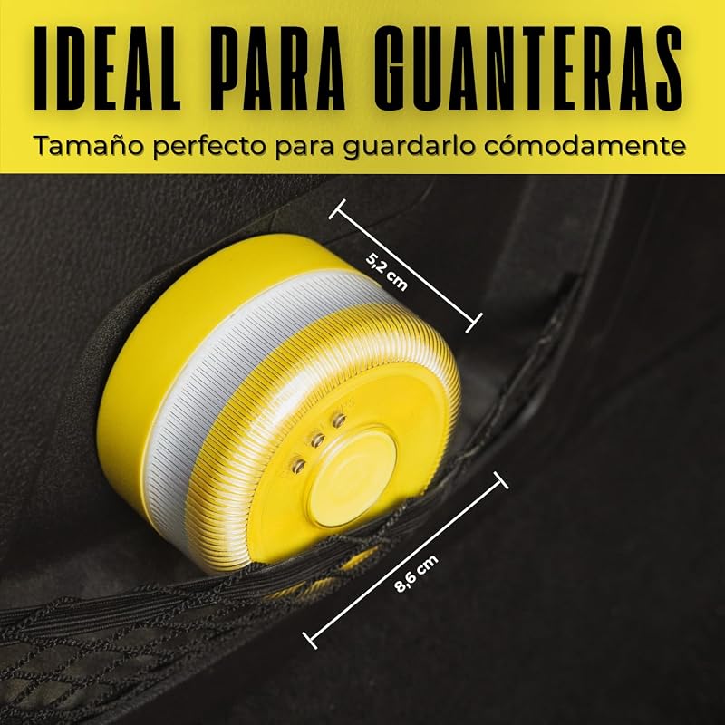 SAFETY Baliza v16 Homologada DGT SIM y Datos Incluidos hasta 2038 - Luz Emergencia Coche Homologado DGT 3.0 - v16 Con Geolocalización Obligatoria Enero 2026 v16 Homologada DGT