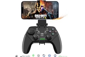 Megadream Wireless Mobile Gaming Controller Gamepad for iPhone/Android/iPad/PC/Switch/PS4/iPad Joystick with Phone Holder, Su