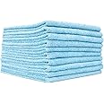 The Rag Company - Edgeless 300 - Microfiber Detailing Towels, Perfect for Removing Polishes, Sealants, and Glaze; Great for Interior Cleaning and Dirty Jobs; 300GSM, 16in x 16in, Light Blue (10-Pack)