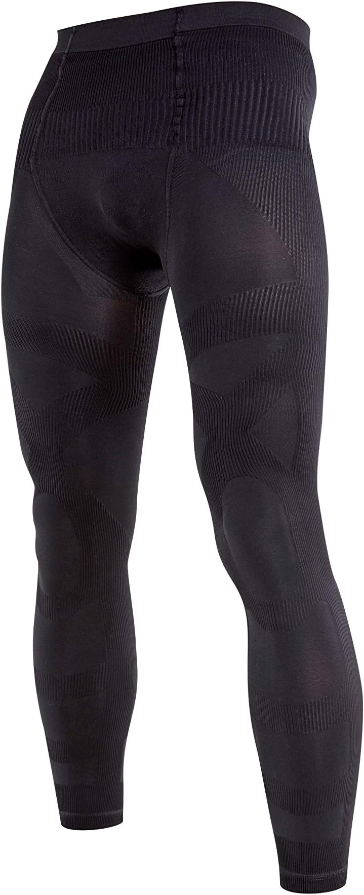 Recovery Compression Tights 2.0-20-30 mmHg Seamless Leg, UV Protection,Moisture Wicking Compression Tights for Running,Compression Socks for Men, Recovery Fast(Men-Large, Black)