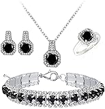 Paxuan Crystal Rhinestone Wedding Jewelry Sets