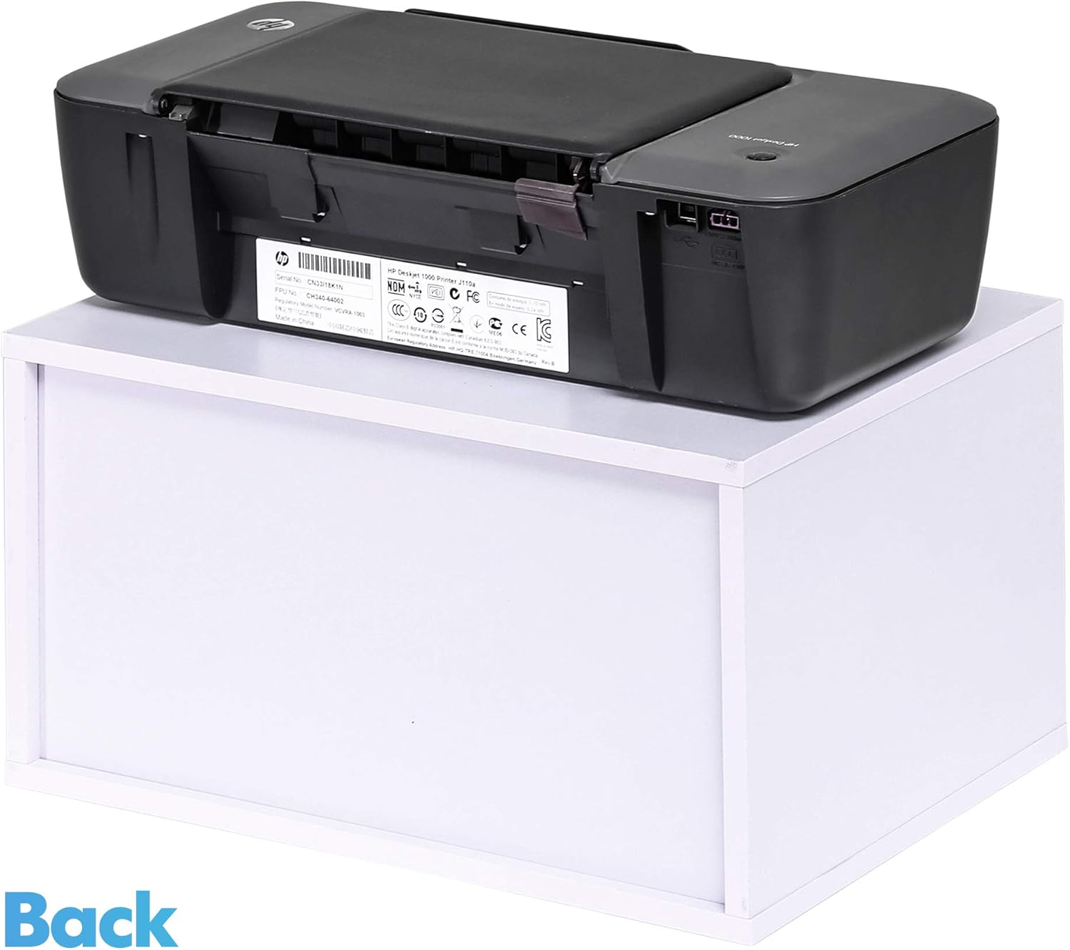 FITUEYES Wood Printer Stands with Storage Desktop Workspace Organizers, White, FDO304005WW: Kitchen & Dining