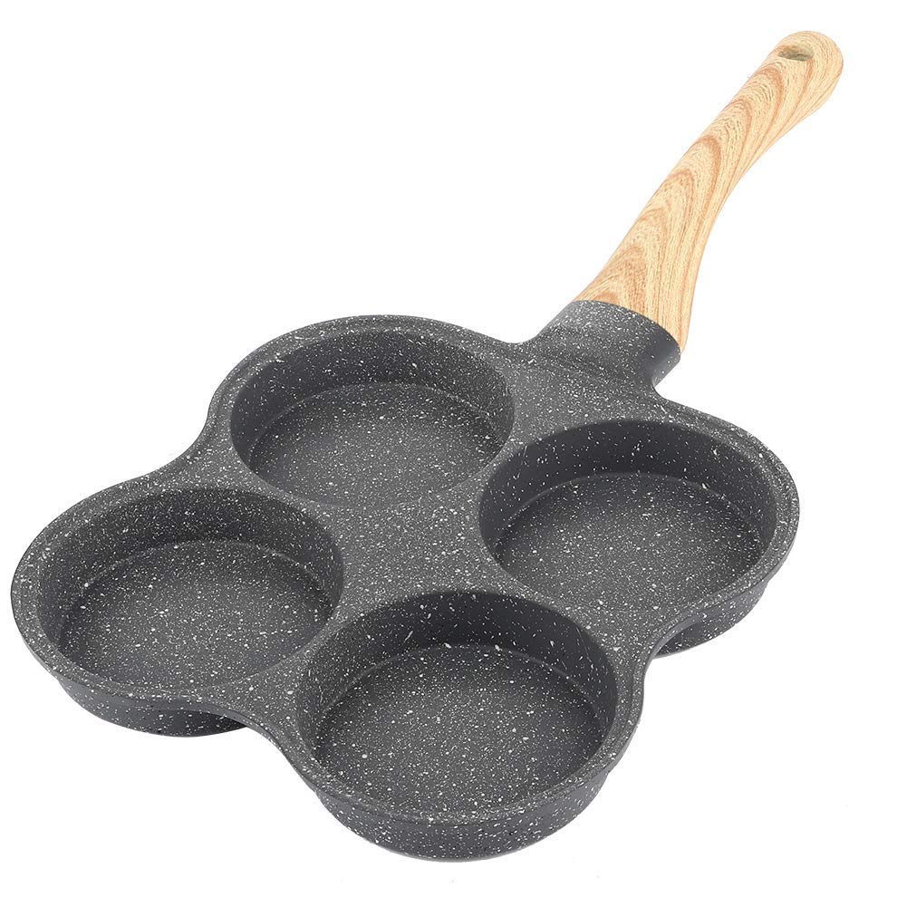 Atyhao Omelette Pan 4 Holes Non Stick Breakfast Pancake Pan for Induction Cooker and Gas Stove