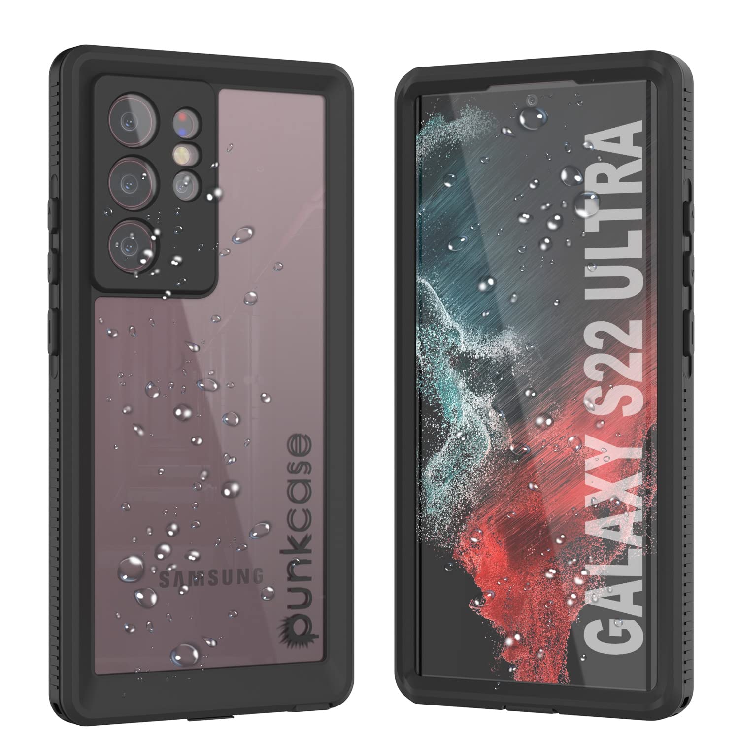 Punkcase Galaxy S22 Ultra Waterproof Case [Ultimato Series] [Slim Fit] [IP68 Certified] [Shockproof] [Dirtproof] [Snowproof] Armor Cover for Galaxy S22 Ultra 5G (6.8") (2022) [Black]