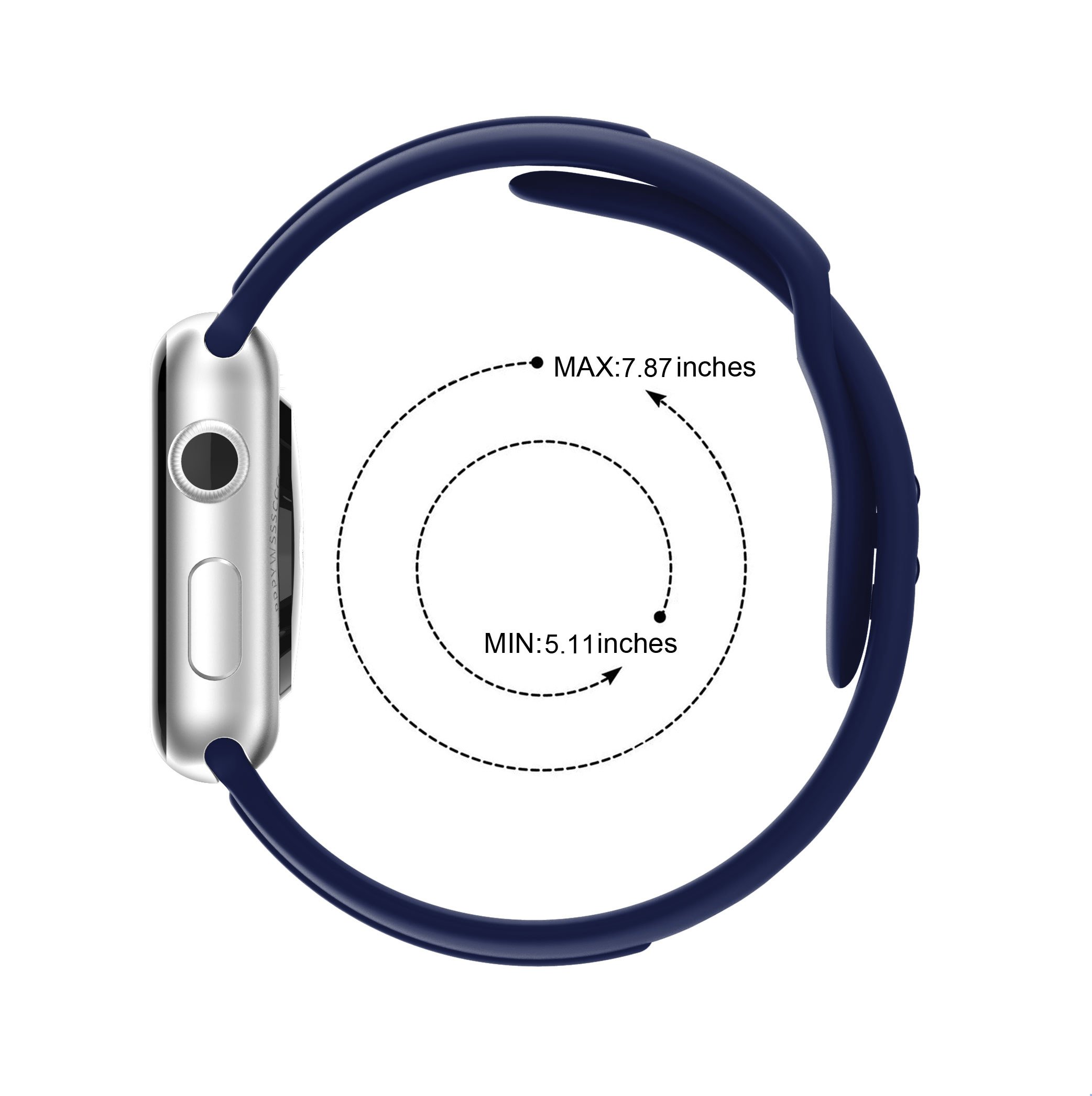 Apple Watch Bands 38mm, Supore Adjustable Cozy Replacement Soft Silicone for Apple Watch 2015 & 2016 Edition Sport