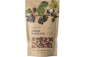 RAW BREWING COMPANY Kombucha.com Forest Berry Bloom BREW BOOSTER - Super Premium CERTIFIED ORGANIC Elderberry, Currant, Blueberry Blend w/ Hibiscus for Creating Store Quality Kombucha, Flavored Iced Tea, Sangria, and More - All Natural, Loose Leaf, Caffeine Free, No Artificial Flavors, Immunity Boosting (4 Ounce. Makes 4 Gallons.)