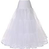 WOWBRIDAL Women's Ankle Length Petticoats Wedding Slips Plus Size S-XL
