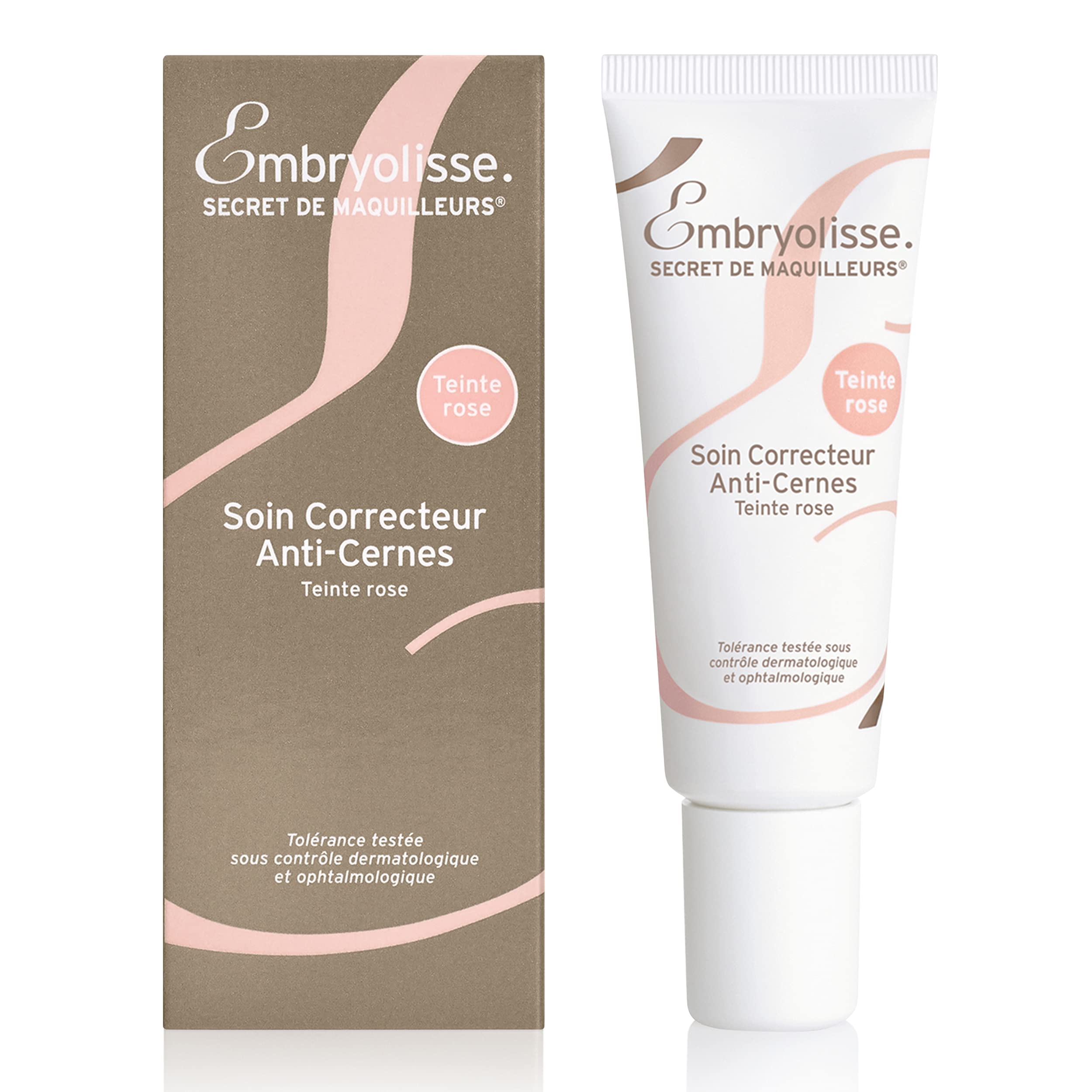 Embryolisse - Concealer Correcting Care Cream, Pink Shade - Reduce Puffiness, Instantly Conceal Dark Circles - Gentle on Sensitive Eye Area - Long Lasting Natural Results - 8ml