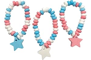 RBBZ PARTY Patriotic Candy - 24 Red White and Blue Candy Bracelets Individually Wrapped - Bulk Candy - Great for Patriotic Party Favors - 4th of July - Memorial Day - Veterans Day - USA Patriotic Parade -