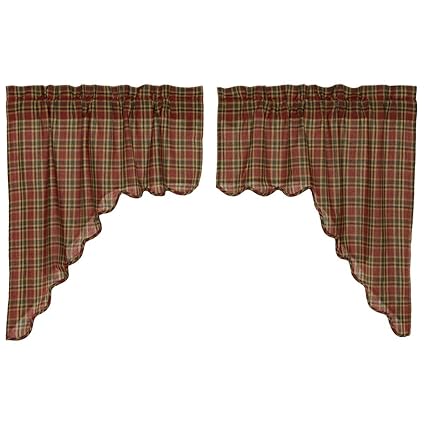 VHC Brands Graham Scalloped Swag Lined Set of 2 36x36x16