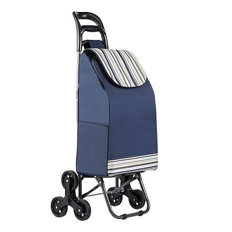 TOPVORK Carro Compra, Carrito de Compra, Subir Las Escaleras con 6 Ruedas, 38L