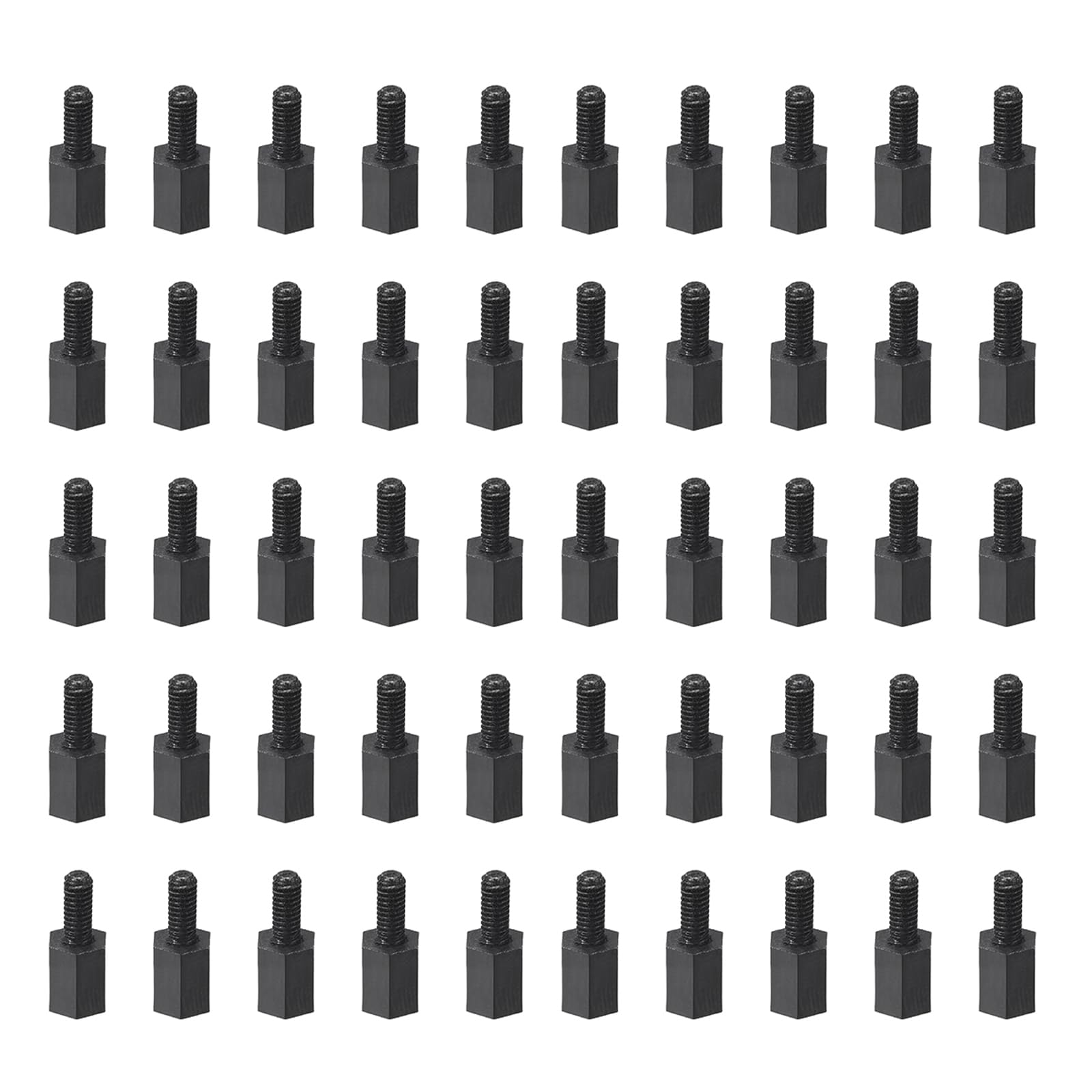 YOKIVE 150 Pcs M2.5 Standoff Screws, Nylon Hex PCB Standoffs with High Insulation Effect, Keep Height Consistent, Great for Motherboard (Black, 5mm+6mm)