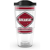 Tervis Arkansas Razorbacks - First String Made in USA Double Walled Insulated Tumbler Travel Cup Keeps Drinks Cold & Hot, 24oz, Classic
