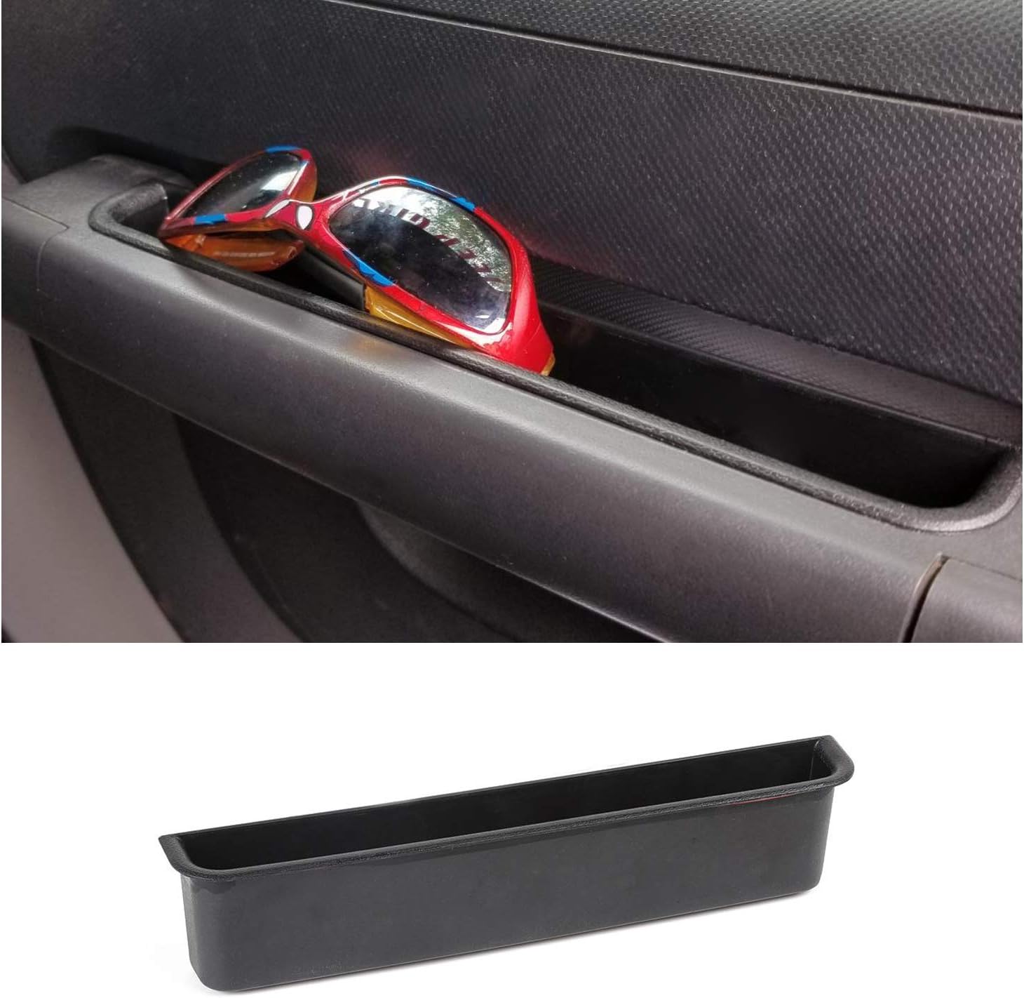 for Jeep JK GrabTray Passenger Storage Tray Organizer Grab Handle Storage Box for 2007-2010 Jeep Wrangler JK JKU Black