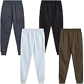 Quad Seven Boys Sweatpants - 4 Pack Soft Active Fleece Boys Joggers - Performance Athletic Pants for Kids with Pockets (4-18)