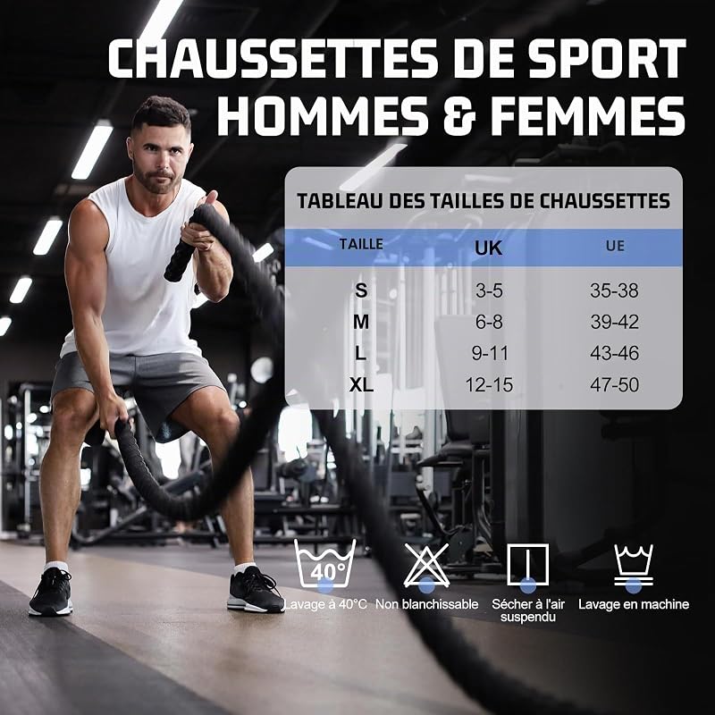 10 Paires Chaussettes Basses Homme Femme, Socquettes Coton Courtes Respirantes Antidérapantes, Sport Running Unisexe Blanc 39-42