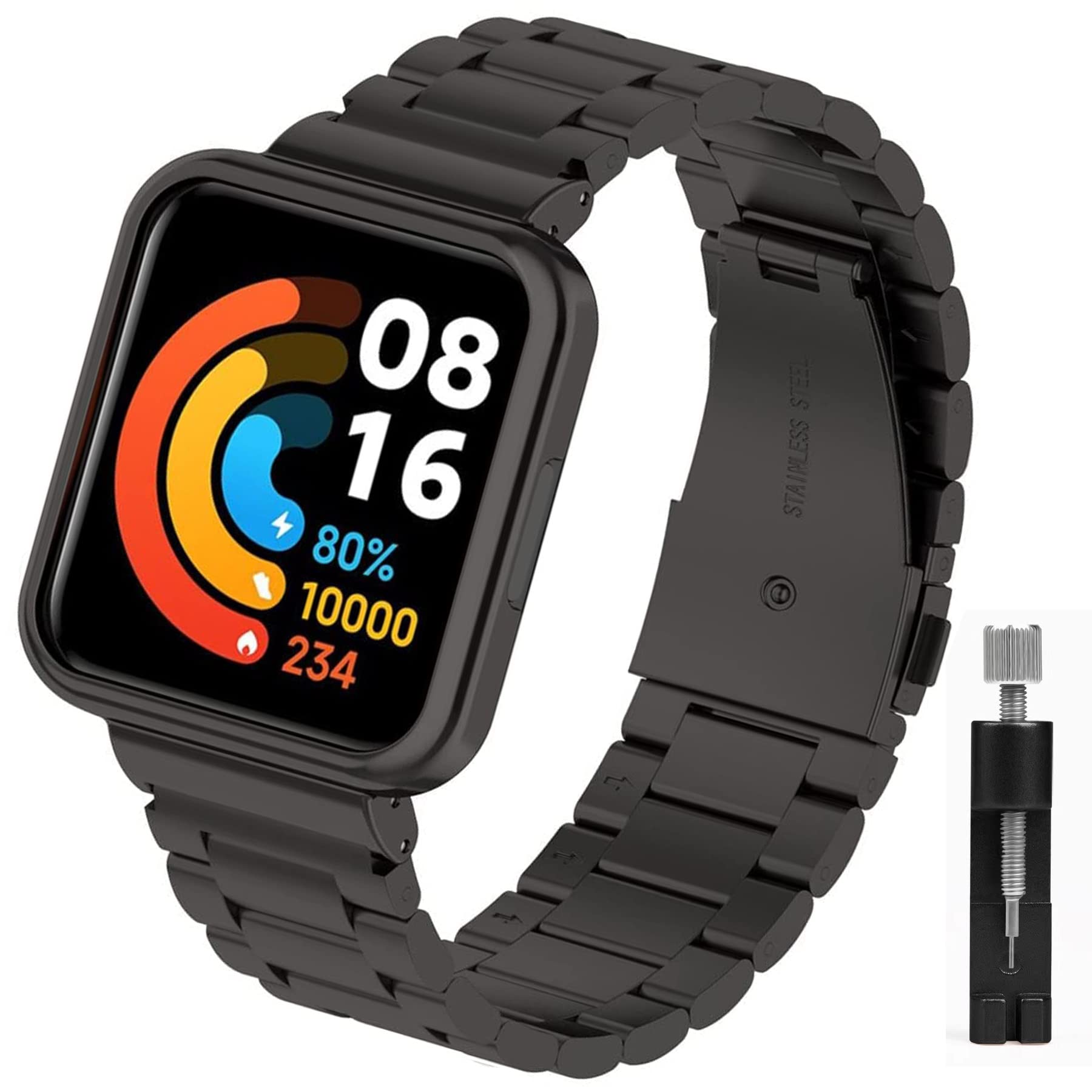 Keecuty Bracelet Compatible with Redmi,Xiaomi Watch 2 Lite, Replacement Xiaomi Redmi Watch 2 Lite Strap, Waterproof Stainless Steel, Accessory Watch Strap for Xiaomi Watch 2 Lite