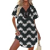 Ekouaer Swimsuit Cover Ups for Women Lace Crochet V-Neck Bikini Beach Coverups Dress for Swimwear Bathing Suit