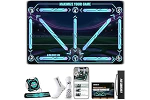 Soccer Training Mat with Technique Video Soccer Training Equipment Improve Agility and Coordination, Non-Slip Silent Practice