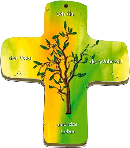 metALUm Premium Wandkreuz aus Metall und MDF | Olivenbaum | #52009