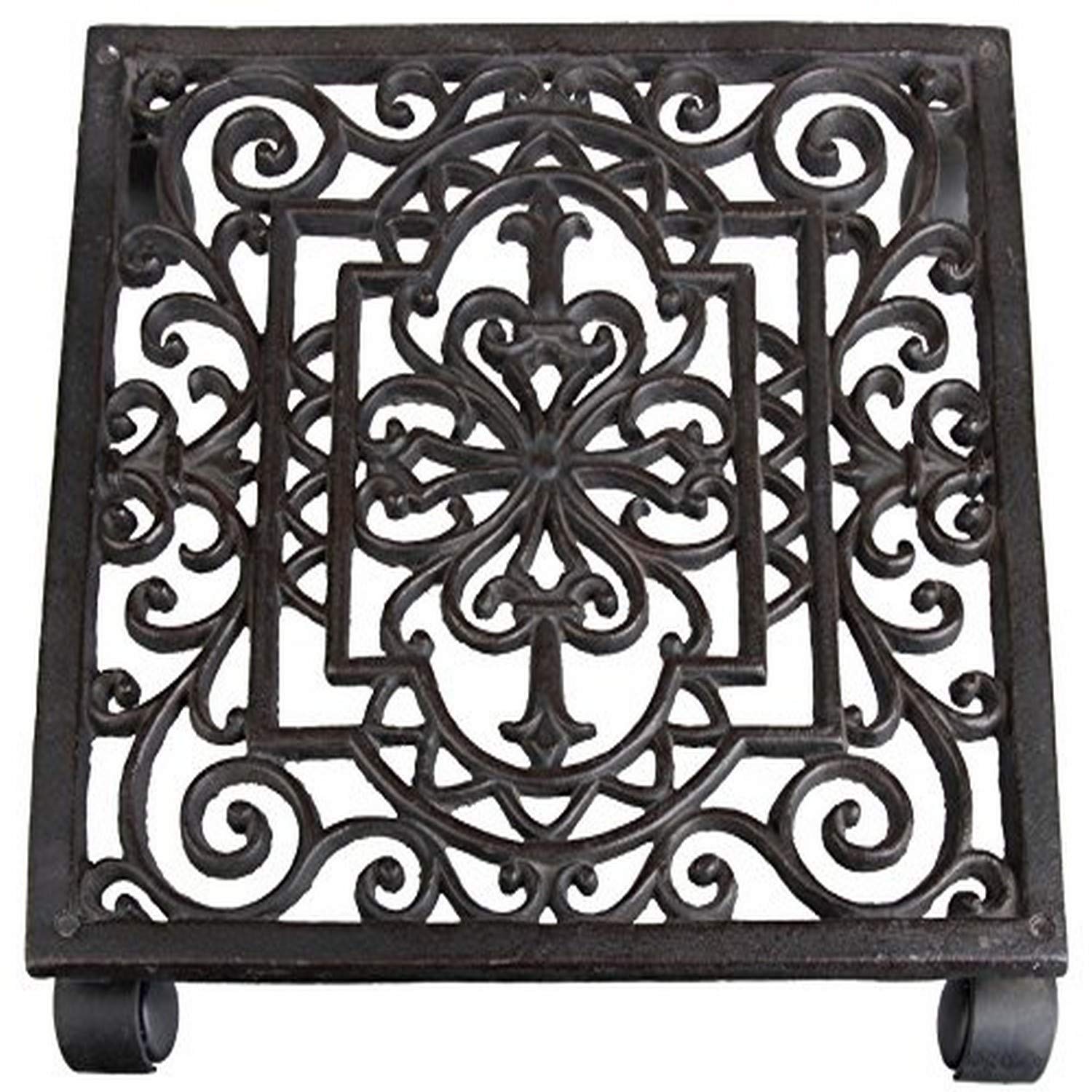 Esschert TG22 Design antique plant trolley square, brown, 29.6x29.6x5.8 cm