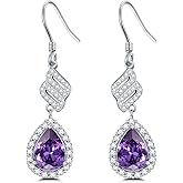 Natural Amethyst Earrings for Women 925 Sterling Silver Purple Amethyst Earrings for Mother Wife Her