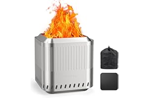 Gaprass Tabletop Fire Pit Smokeless, 8.27" Stainless Steel Firepits for Outside, with Travel Bag, Fueled by Pellets, Wood, Portable Outdoor Low Smoke Stove for Camping