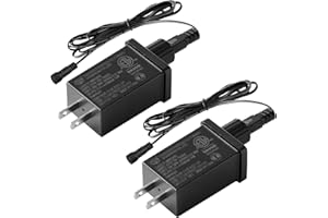 FOILEON 2 Pack 12V DC 1.5A Yard Inflatable Adapters Replacement, Class 2 Power Supply Adaptor with 9.8ft Extension Cables, 12W Transformer US Plug for LED Lights Halloween Christmas Thanksgiving Inflatables