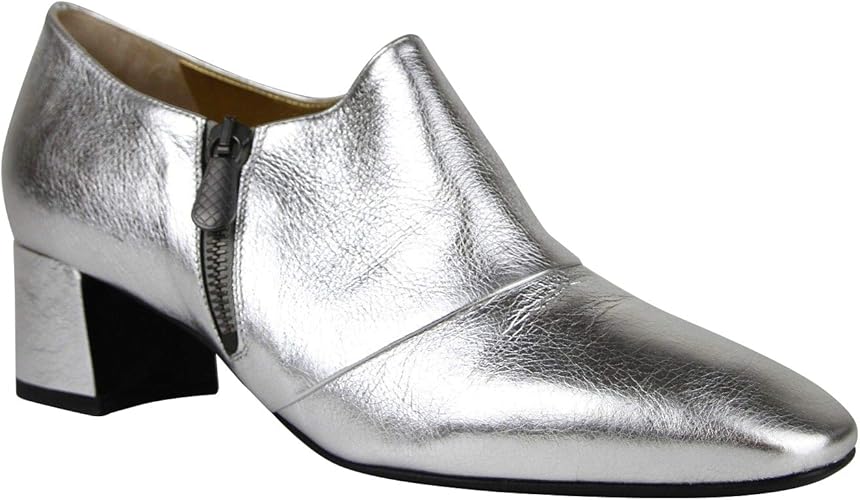 silver leather booties