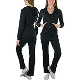 ToBeInStyle Women’s 2 Piece Hoodie Tracksuit Soft Long Sleeve Zip Up Jacket w/Matching Jogger Pants