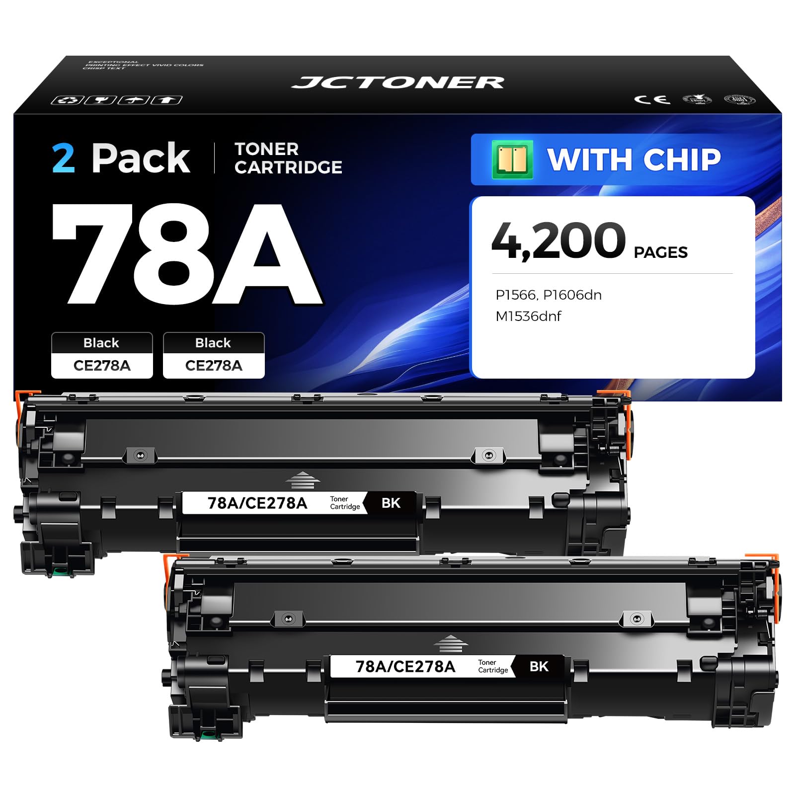 78A Black Toner Cartridge (2-Pack) with chip High
