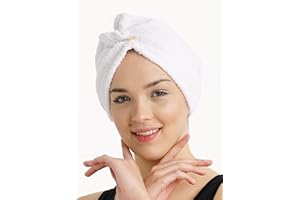 GELVARIS HOME 100% Cotton Hair Towel Wrap for Long Hair 28'' x 10'' Inch | Super Absorbent | Quick Dry Terry Cloth Hair Towel