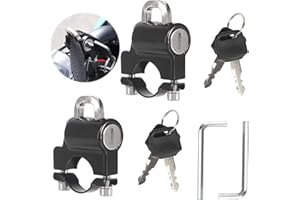 Hoxxu 2 Pcs Motorcycle Helmet Lock,Motorbike Lock Motorbike Accessories,Bike Locks for Motorbikes Electric Accessories 22-28mm Handlebar Tubing Scooter
