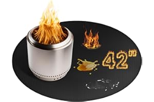RYMTOX Large 42'' Fire Pit Mat for Solo Stove Bonfire | Double-Sided Fireproof | Waterproof | Oil-Proof | Easy to Clean | Bonfire Accessories | Round BBQ Mat for Solo Stove Accessories Deck Patio Lawn