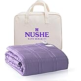 Weighted Blanket for Adults (20 lbs, 60”x80”,Purple)Queen Size. 100% 300TC Viscose, Derived from Bamboo-Premium 7 Layer Cooling Weighted Blankets. Breathable Blanket with travel bag & Machine Washable