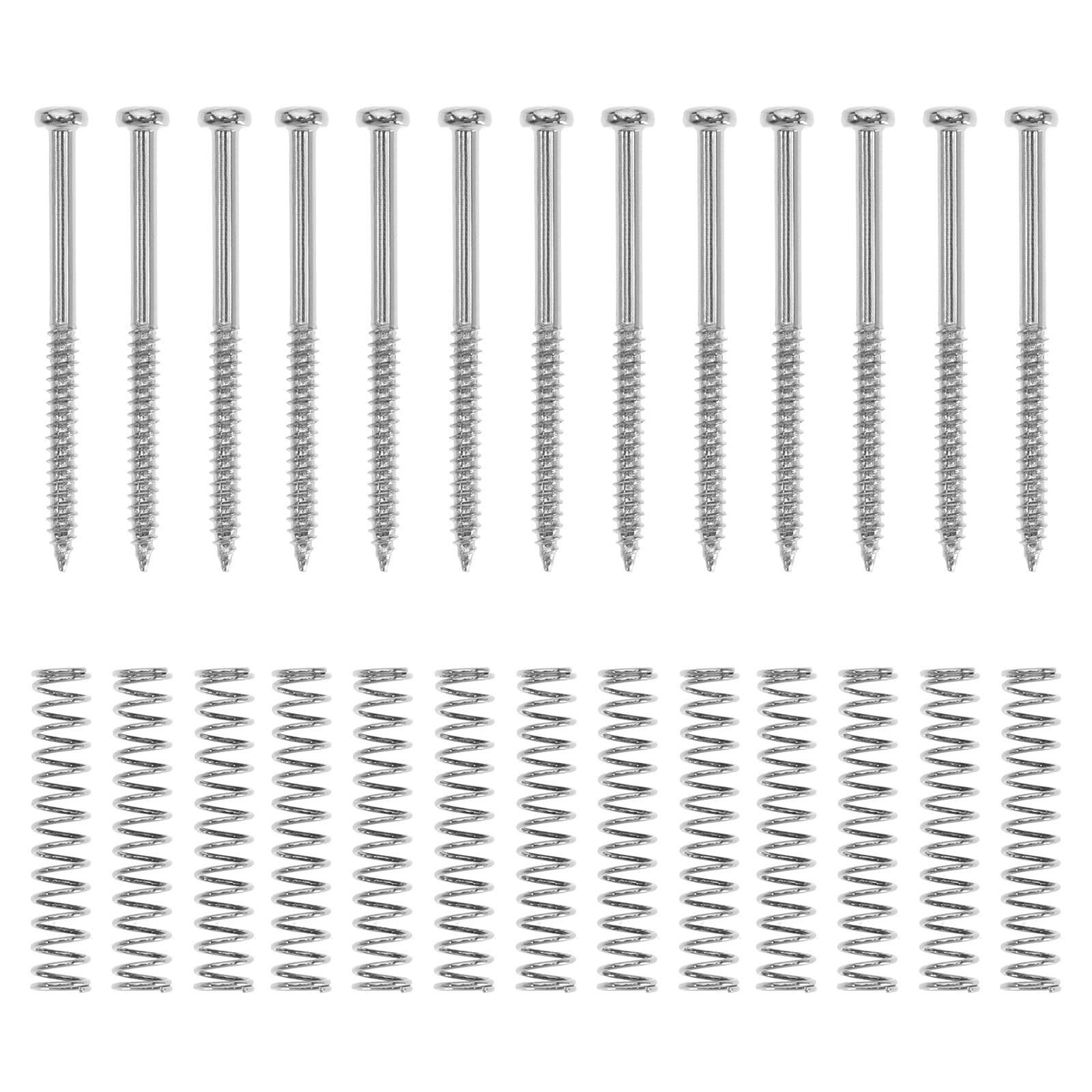 20 Sets Pickup Mounting Screws Pickup Springs Kit for Electric Guitar Musical Instruments Replacement Accessories Silver